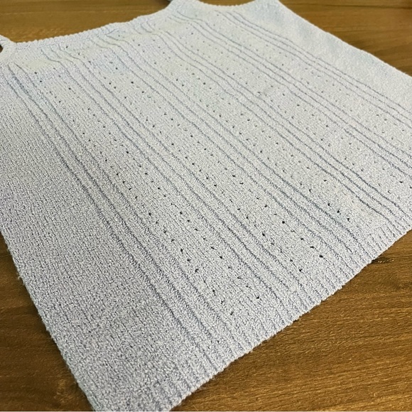 Vintage Boho Pastel Blue Knit Cropped Camisole - Picture 5 of 6